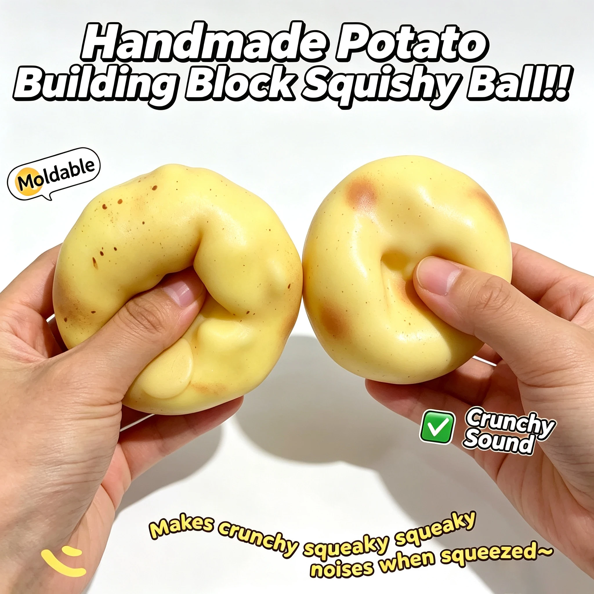 Party Games Ideas - Bola Anti-stress Crocante de Batata, Brinquedo